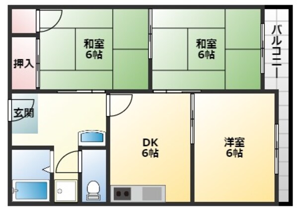 コーポみその　Dの物件間取画像